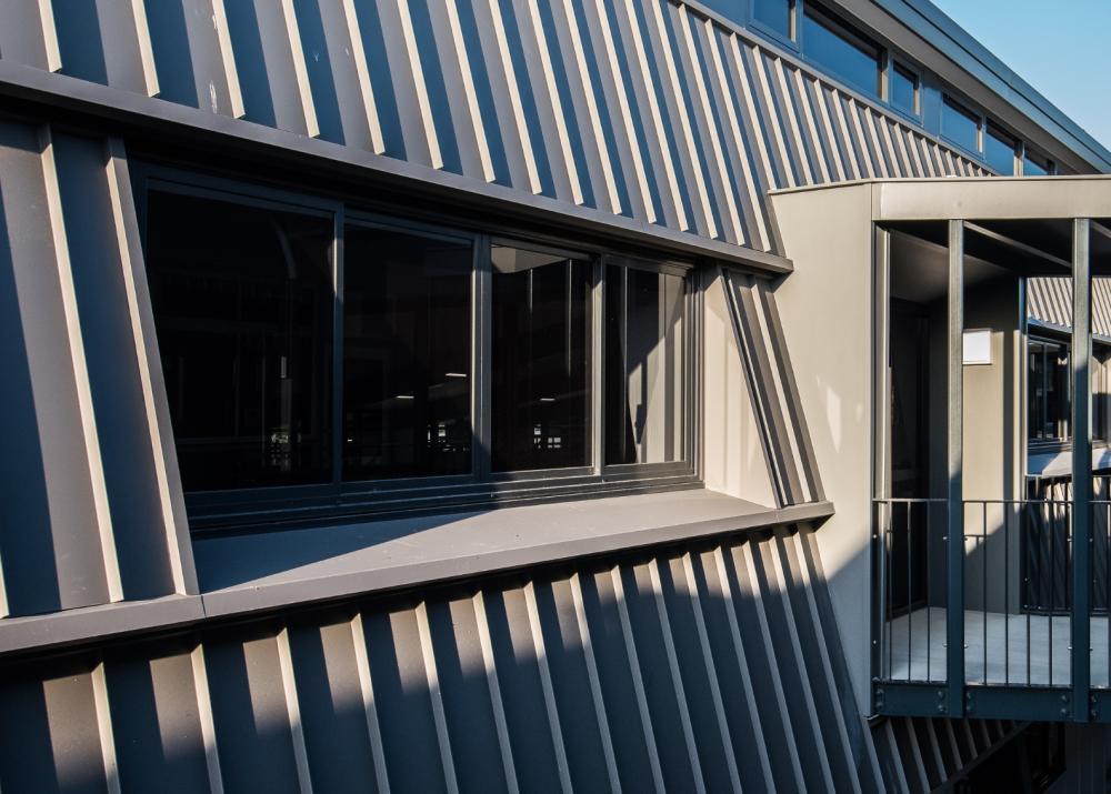 School with ENSEAM steel walling manufactured from COLORBOND steel in colour Monument