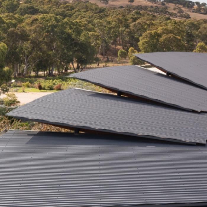 Community centre with CUSTOM ORB steel roofing manufactured from COLORBOND steel in colour Ironstone