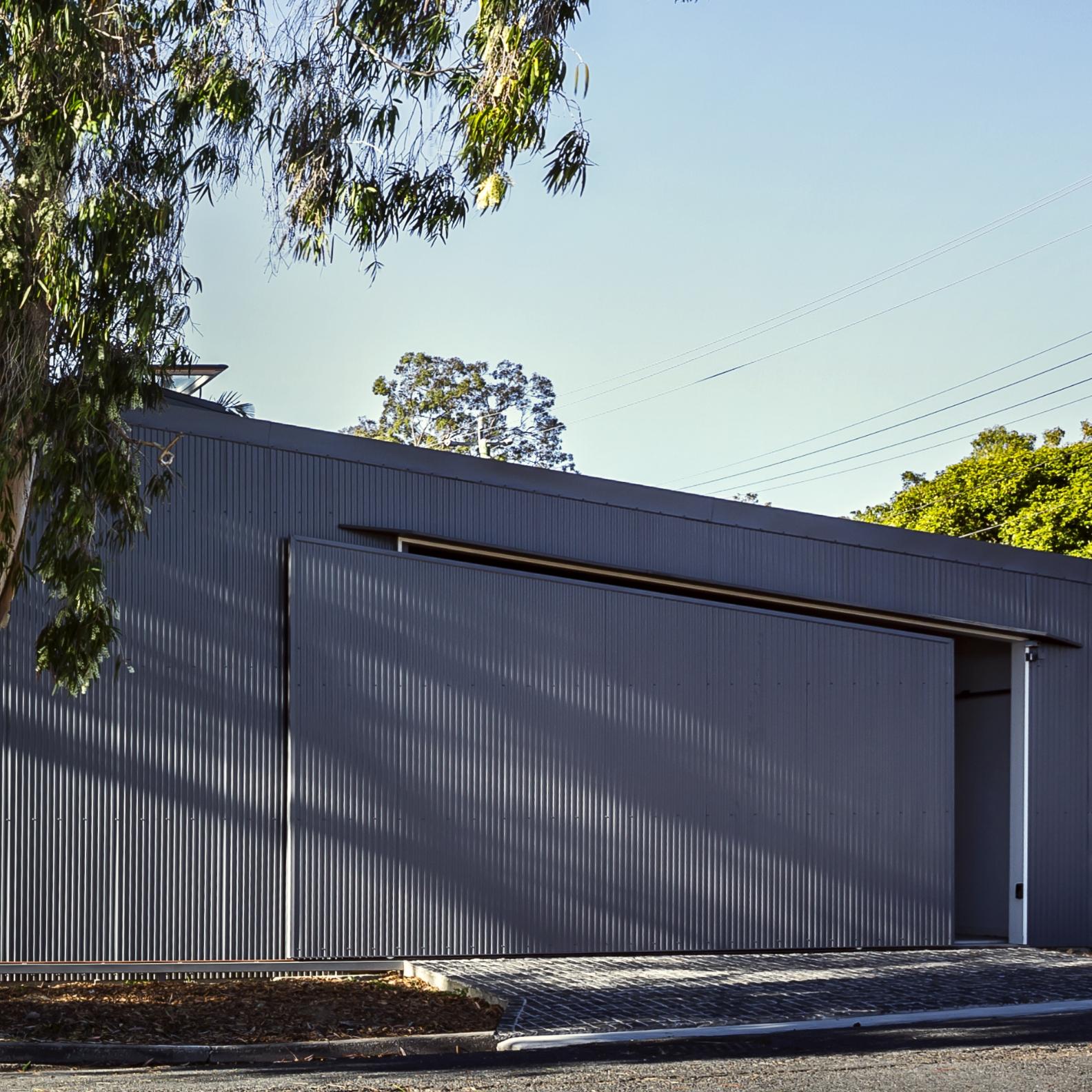 House with PANELRIB steel walling manufactured from COLORBOND steel in colour Basalt