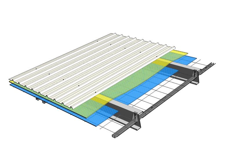 SUPABRIDGE® with roofing and insulation digital render 